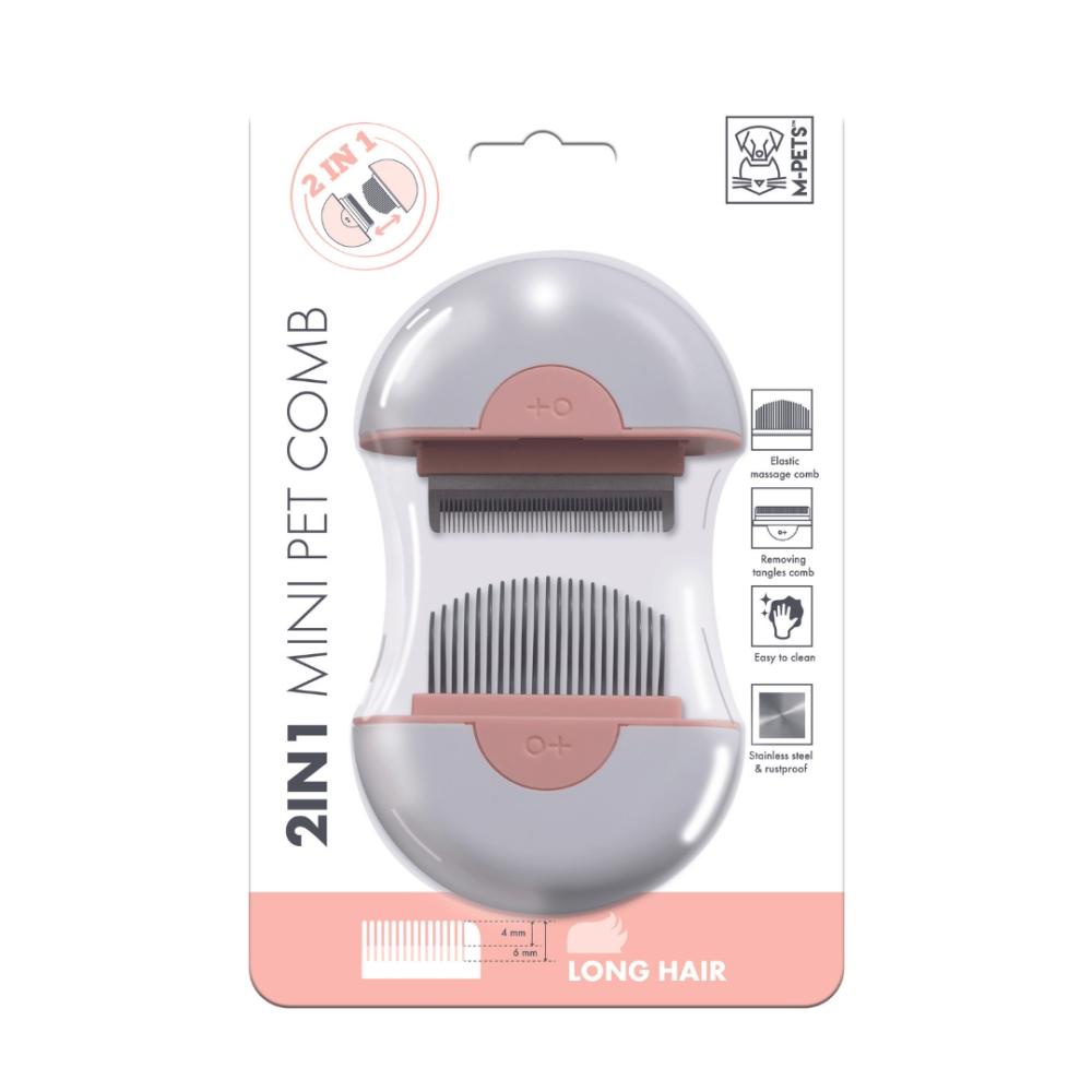 2-In-1 Mini Pet Comb For Long Hair – Pink Dogs