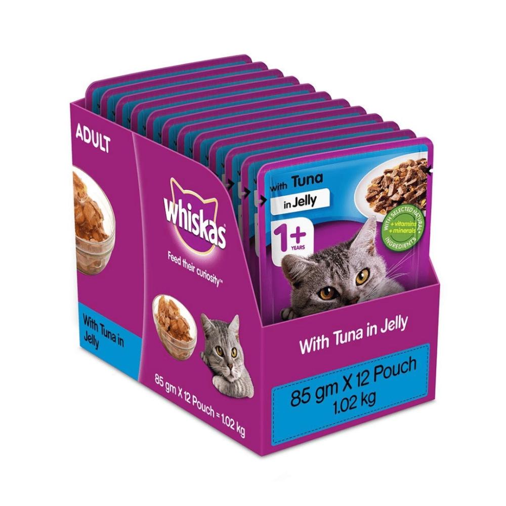 Adult (+1 Year) Wet Cat Food, Tuna In Jelly, 12 Pouches (12 X 85G) Cat