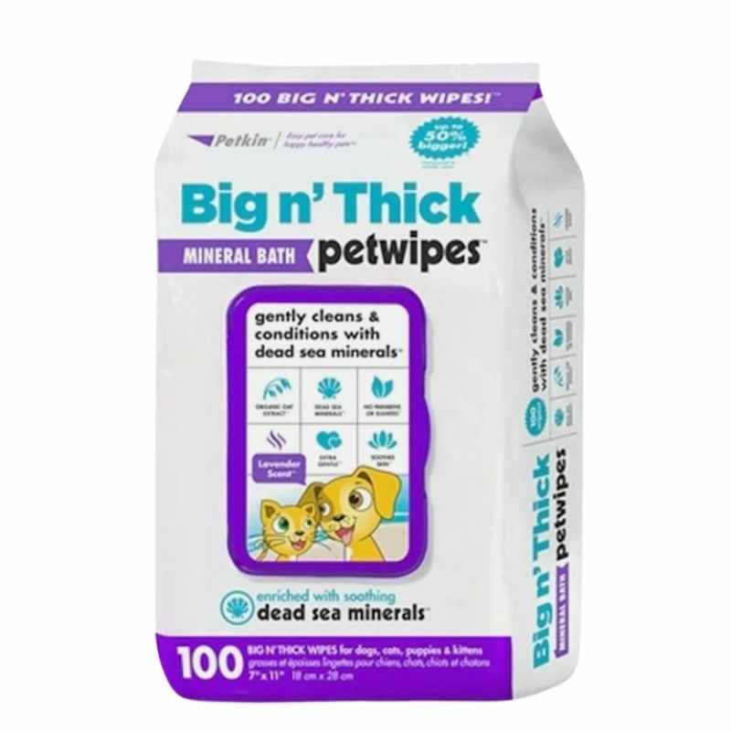 Big N’ Thick Petwipes – Mineral Bath (100 Wipes) Dogs