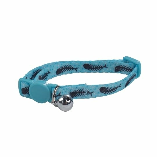 Cat Collar – Zany Eco Collar (Blue & Black Fishes) Cat