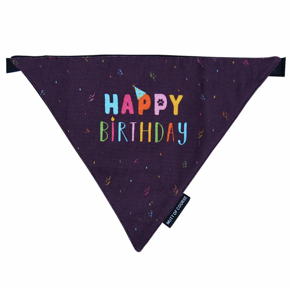 Dog Bandana – Happy Birthday (Purple) Accessories