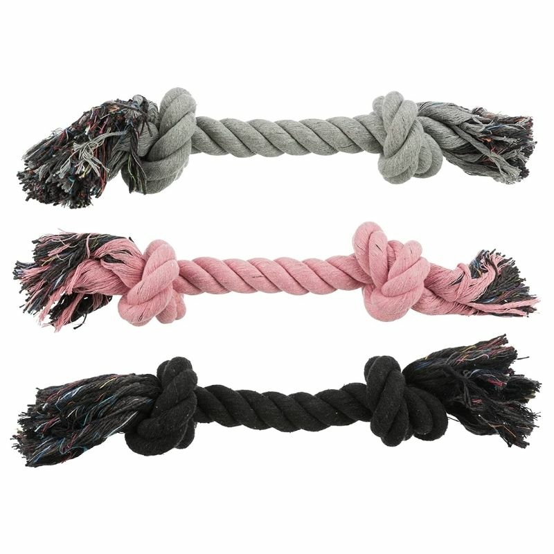 Dog Toys – Playing Rope In Assorted Colours (Pink/Grey/Black) – Pack Of 1 Dogs