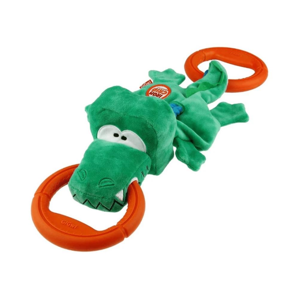 Iron Grip Crocodile Plush Tug Toy With Tpr Handle Dogs