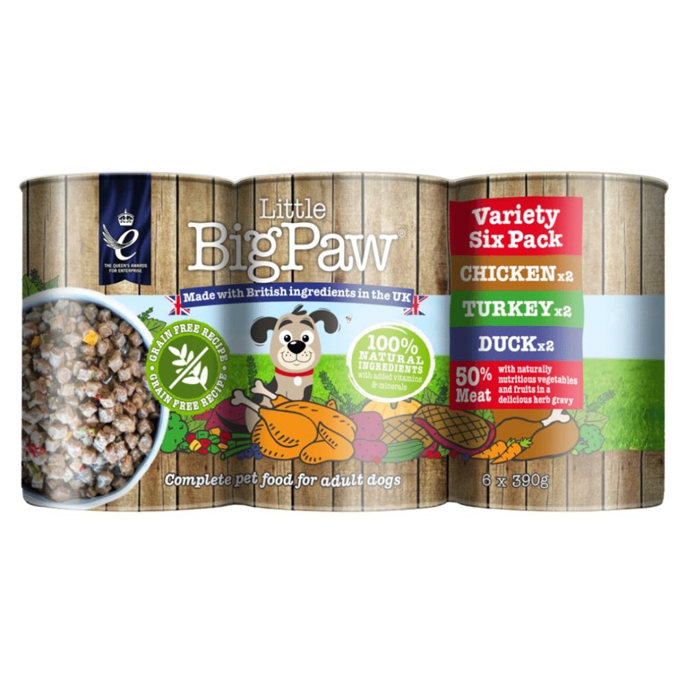 Little Bigpaw Wet Dog Food – Multi Pack – Chicken, Duck & Turkey (6 X 390G) Dogs