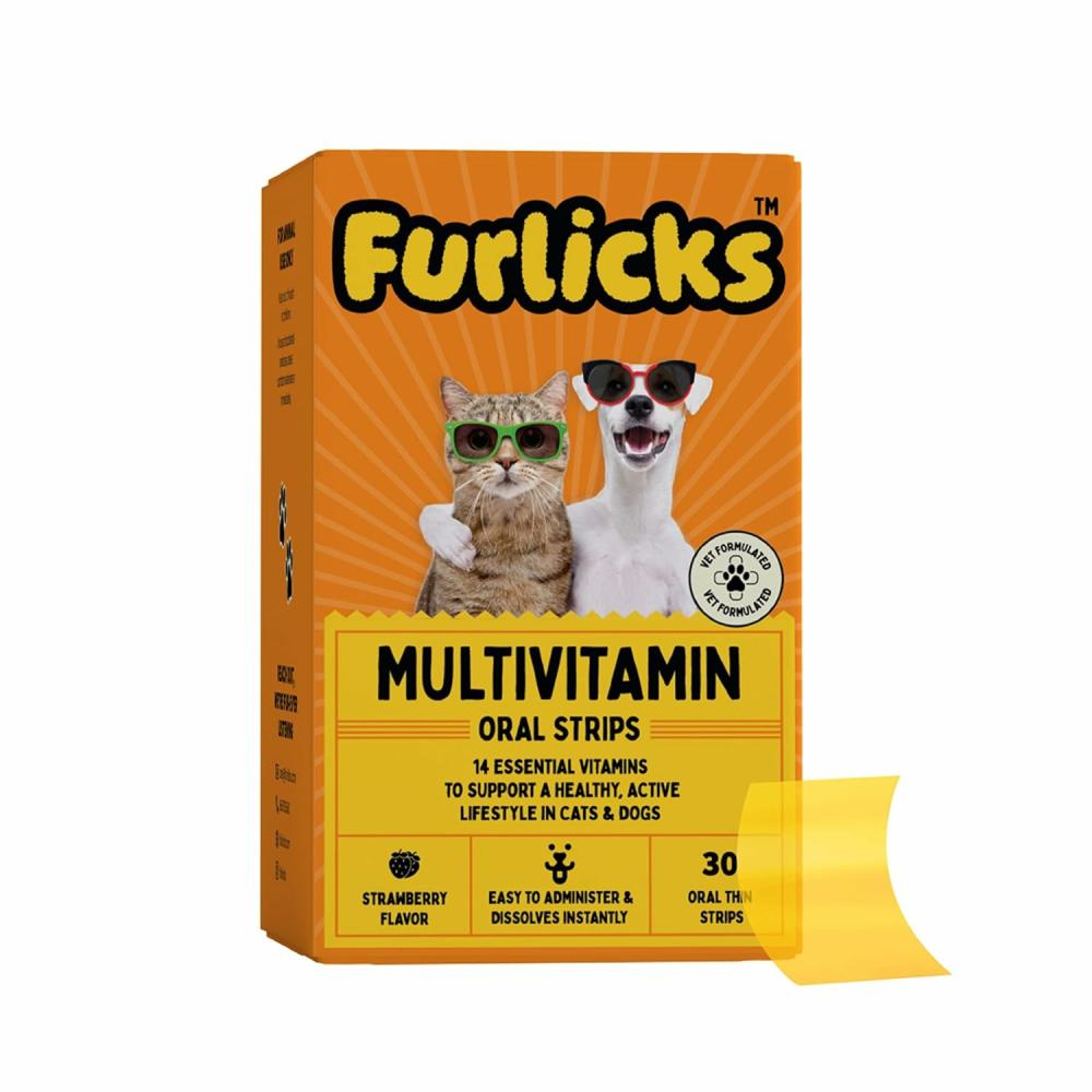 Multivitamin For Dogs & Cats – Growth & Development, Heart, Liver & Joint Health, Performance & Immunity (30 Oral Dissolving Strips) Cat