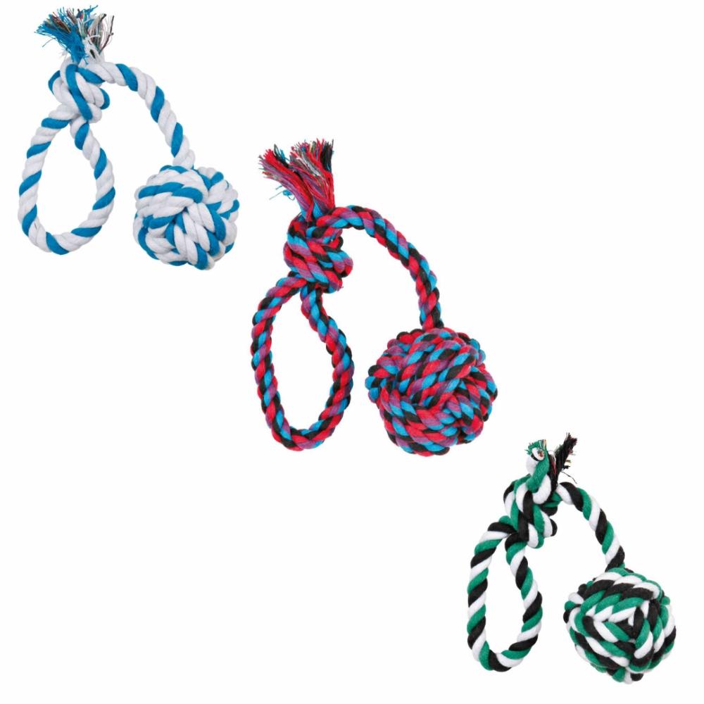 Playing Rope With Woven-In Ball Dogs