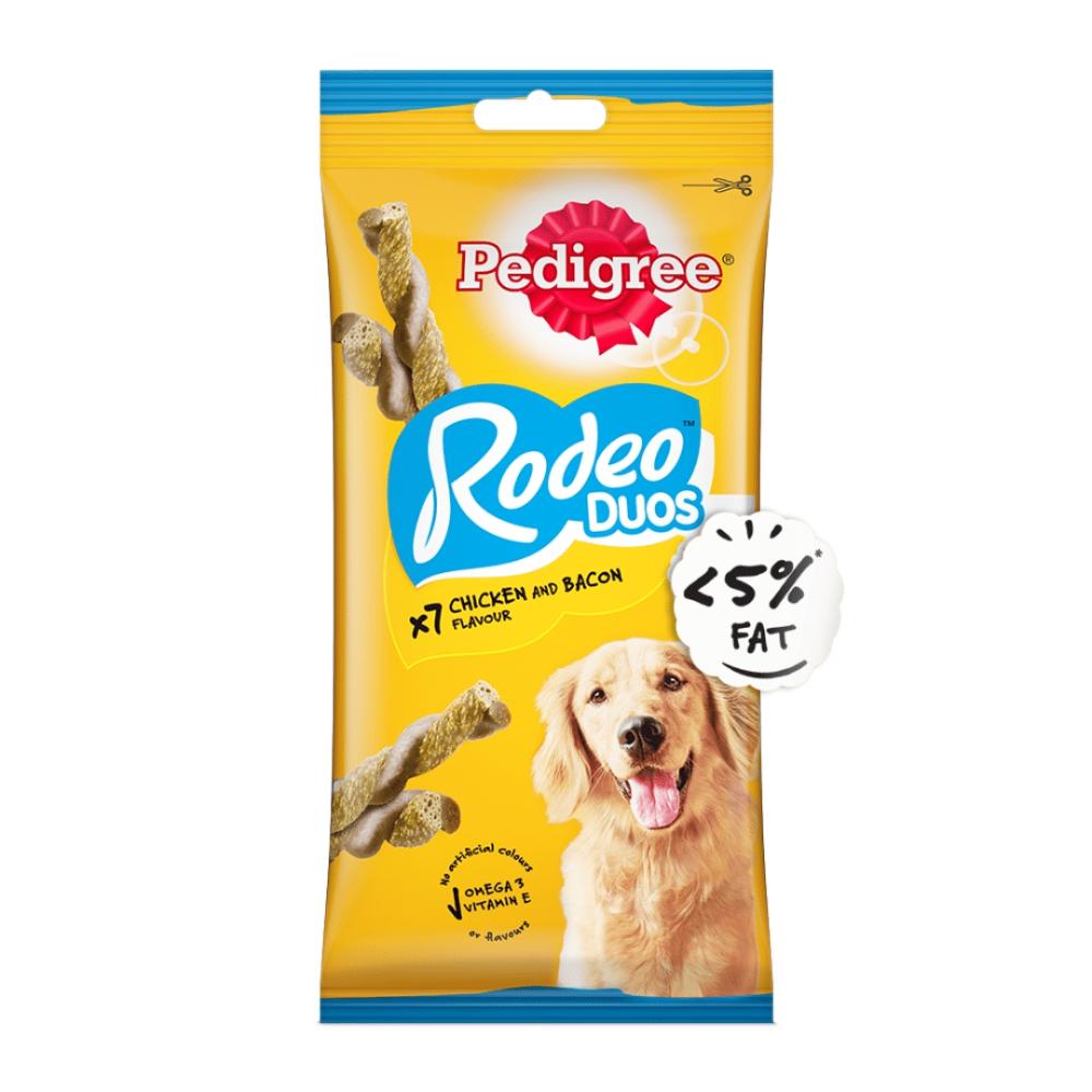 Rodeo™ Duos Adult Dog Treat – Chicken & Bacon – 123G Pack (7 Treats) Dogs