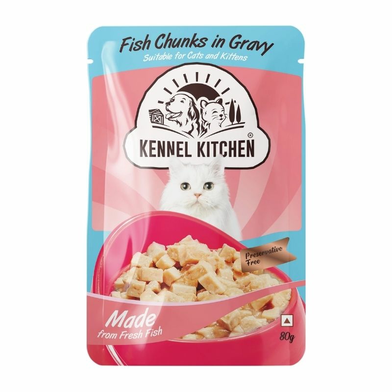 Wet Cat Food – Fish Chunks In Gravy (Pack Of 15 X 80G Pouches) Cat