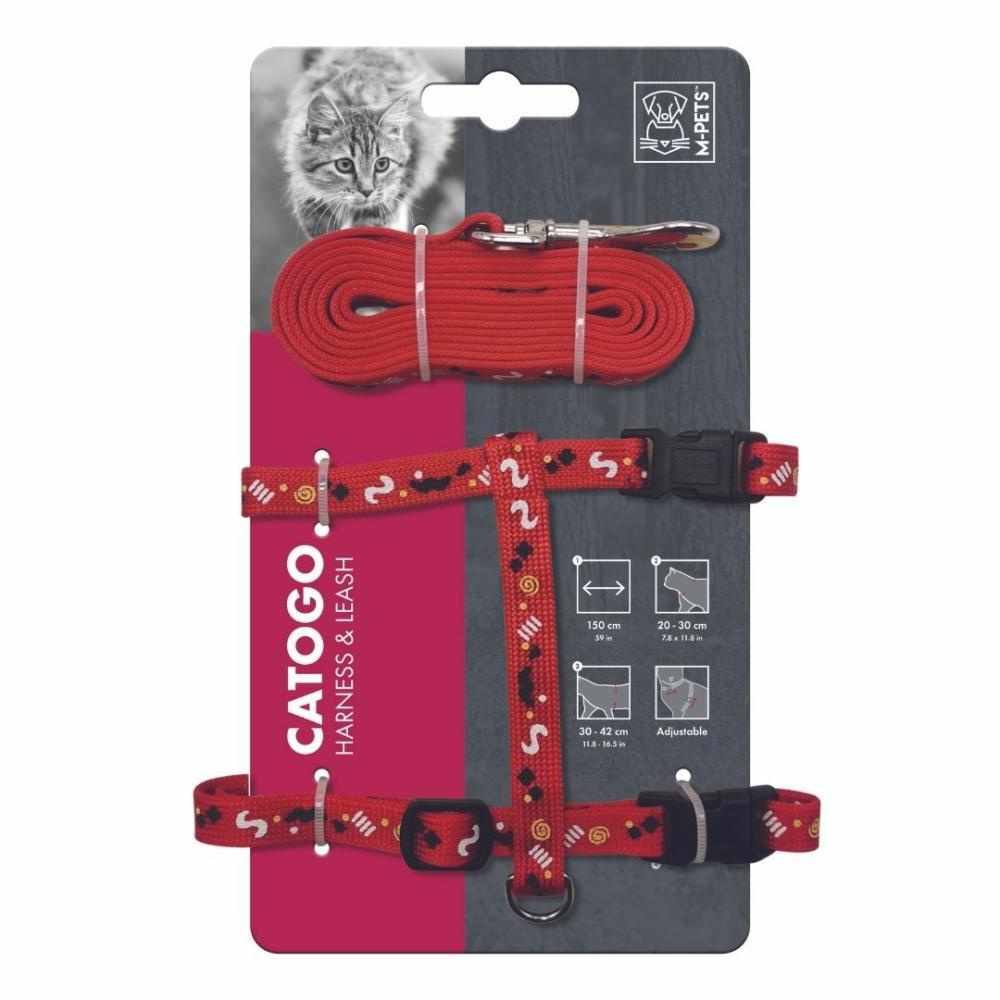 Cat Harness And Leash Set- Catago (Red) Cat